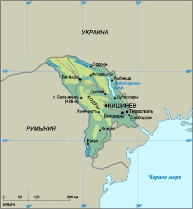 Карта Молдавии