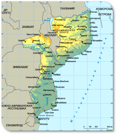 Мозамбик карта