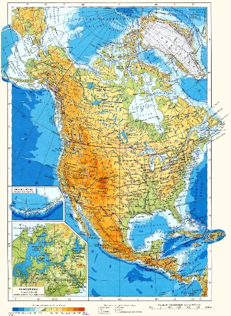карта Северной Америки