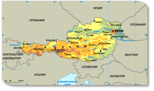 Карта Австрии