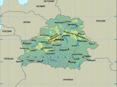 Карта Белоруссии