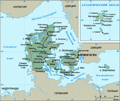Карта Дании