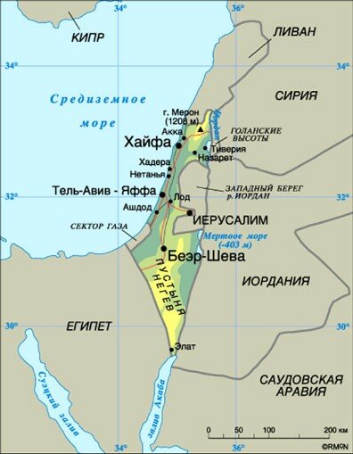 Израиль карта