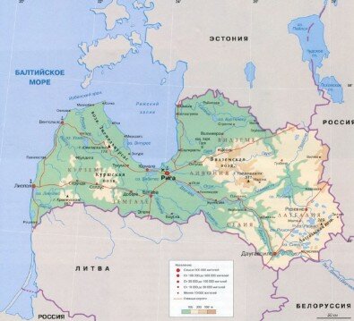 Карта Латвии