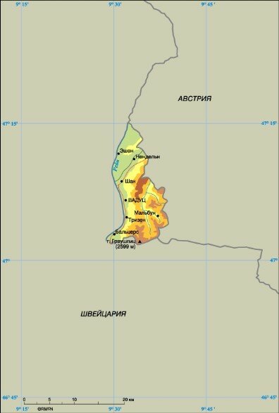 Карта Лихтенштейна