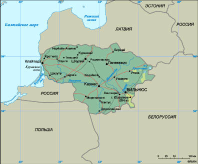 Карта Литвы