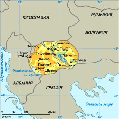 Карта Македонии