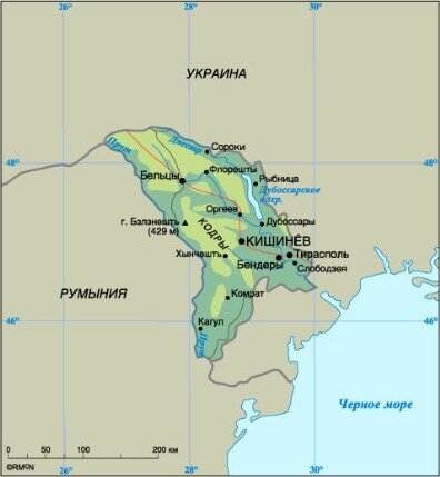 Карта Молдавии
