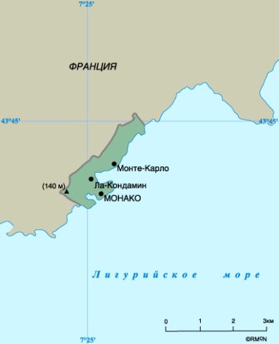 Карта Монако