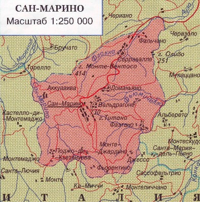 Карта Сан Марино